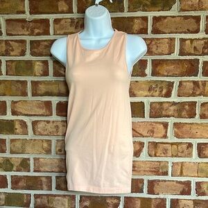 Skinny Tees Peach Sleeveless Stretchy Fitted Cami Tank Top. One Size fits most